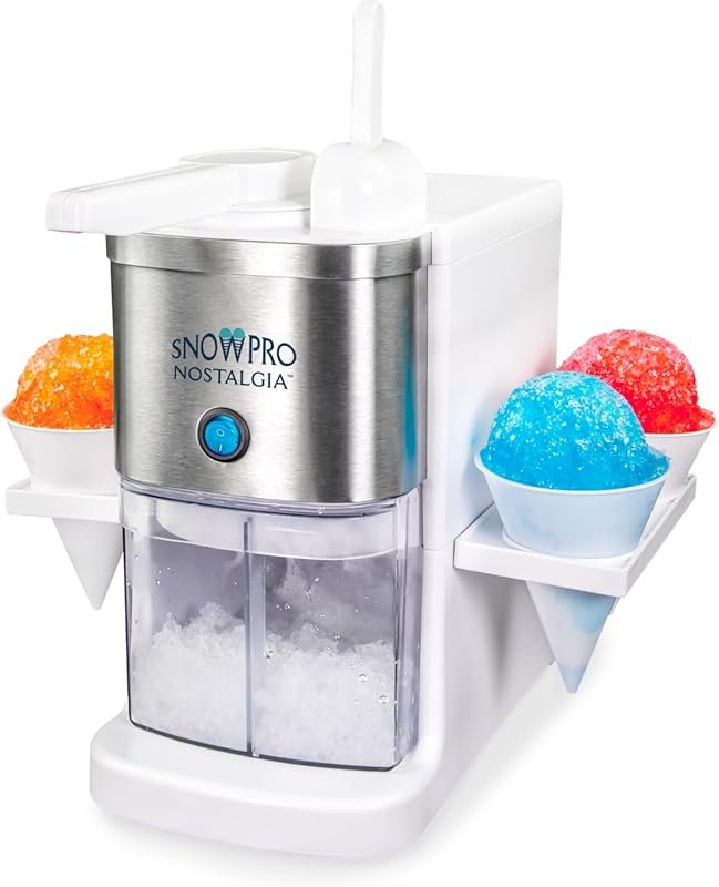 Nostalgia Snow Pro Electric Slushie Machine, 64 oz Capacity, 4 Reusabl