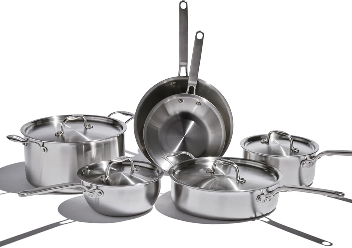 Heritage Steel Eater Series 10-Piece Cookware Set, 5-Ply Fully Clad, I