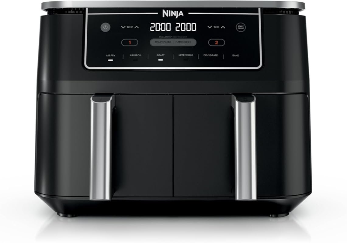 Ninja Foodi DZ302 10‑qt DualZone Air Fryer, 6‑in‑1 Smart Finish