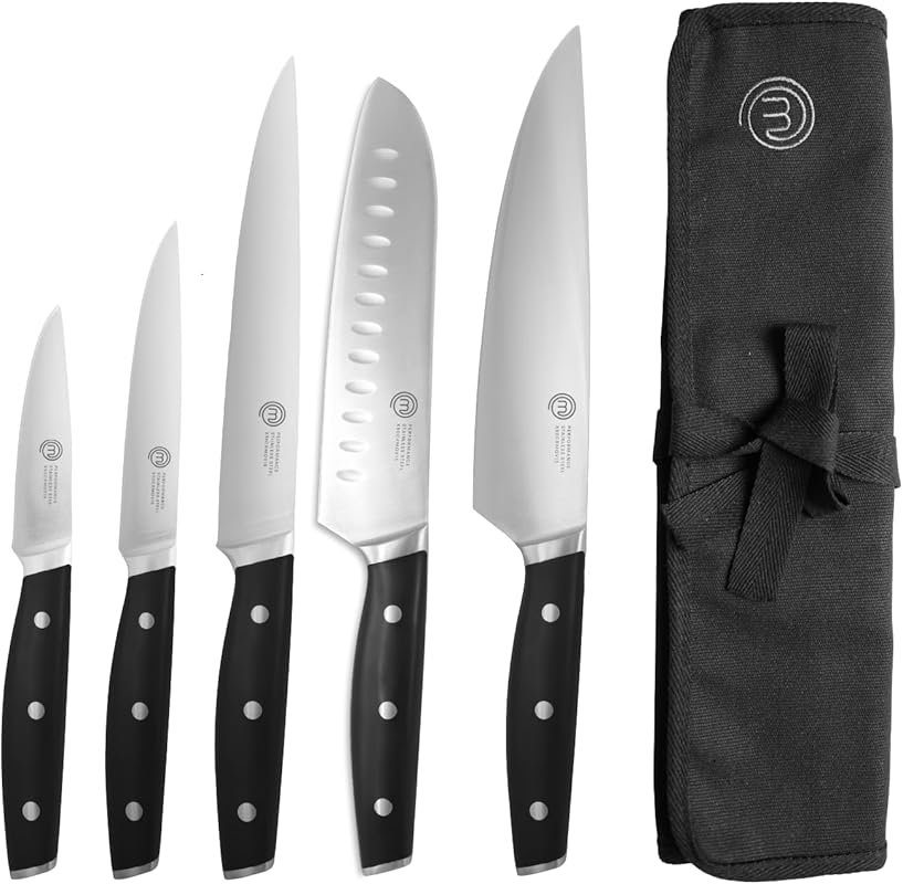 MasterChef 5-Piece High Carbon Stainless Steel Chef Knife Set with Tri