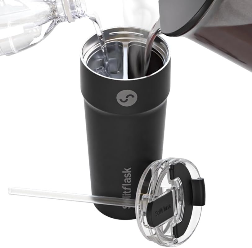 Splitflask 30oz Vacuum Insulated Dual Chamber Tumbler, Stainless Steel