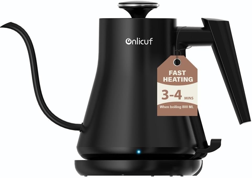 0.8L Gooseneck Electric Kettle, Auto Shut Off & Boil-Dry Protection, B