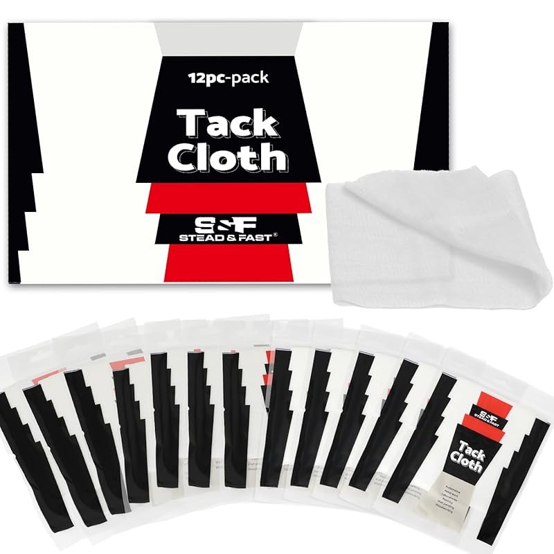 S&F Stead & Fast Tack Cloth for Automotive Painting, White, 12-Piece S