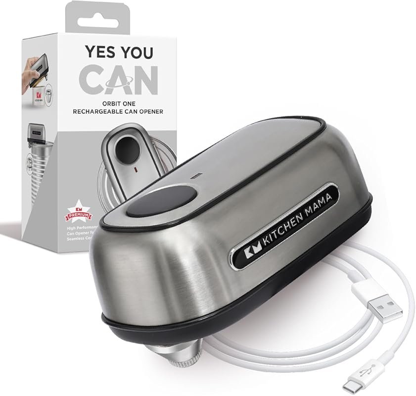 Kitchen Mama Orbit Rechargeable Electric Can Opener: Hands-Free, USB-C