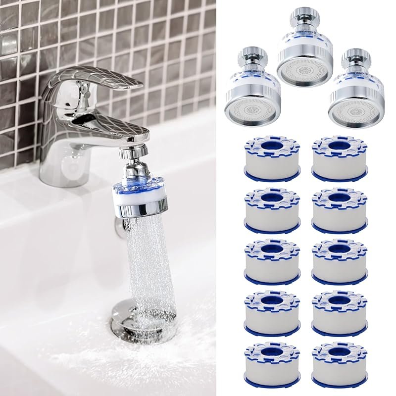 13-Piece Sink Water Filter Faucet Set with 360° Rotating Extender Remo