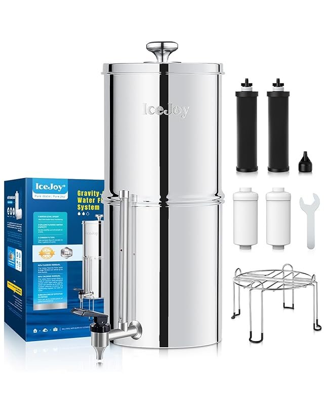 8-Stage Gravity Filtration System – 304 Stainless Steel, Reduces 99.9%