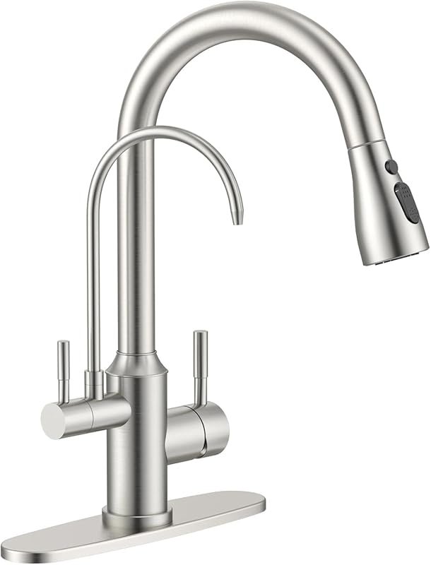 APPASO 3-Way Pull Out Kitchen Faucet with Sprayer, CUPC Certified, 2 H