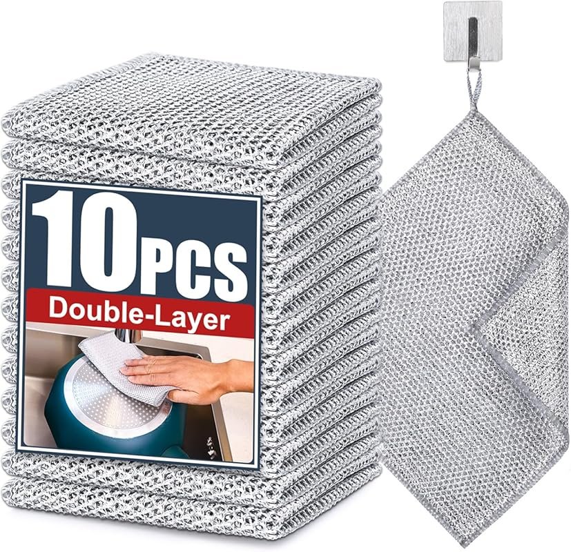 Navona Upgrade Steel Wire Dishcloth – Double-Layer, Non-Scratch Power 