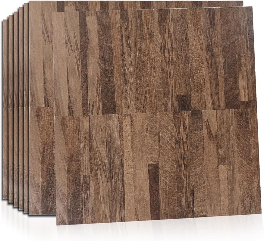 Midcard Natural Oak Adhesive PVC Backsplash Tiles – 10-Piece Wood-Look