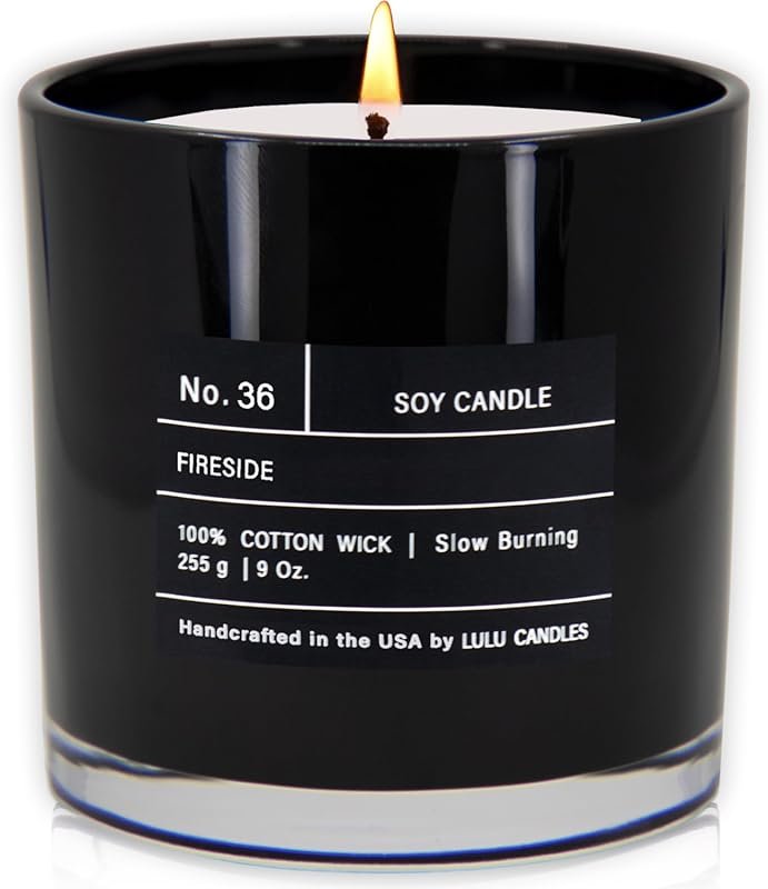 Lulu Candles Fireside Bonfire Scent, Hand Poured USA, Highly Scented L