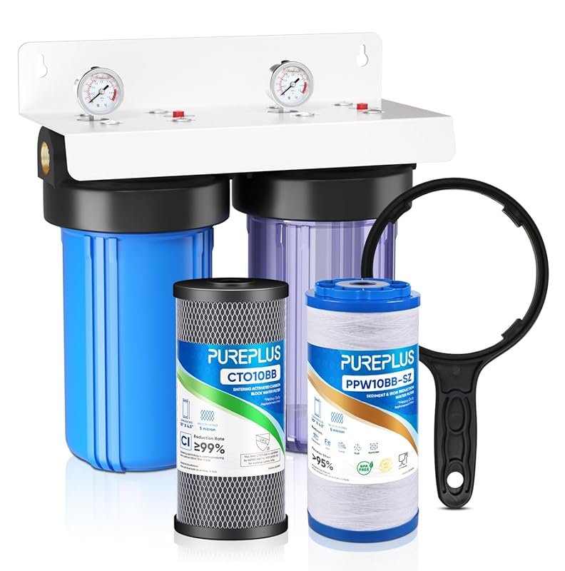 PUREPLUS 2-Stage Whole House Water Filtration System with 10