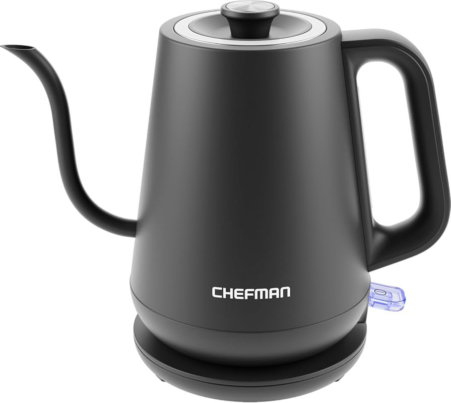 Chefman Gooseneck Electric Kettle, 0.8L One-Touch, Auto Shut-Off & Boi