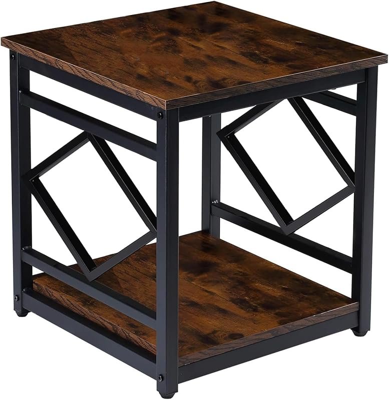 HODGSON Mini Fridge Stand Table with Large Storage, 2-Tier Industrial 