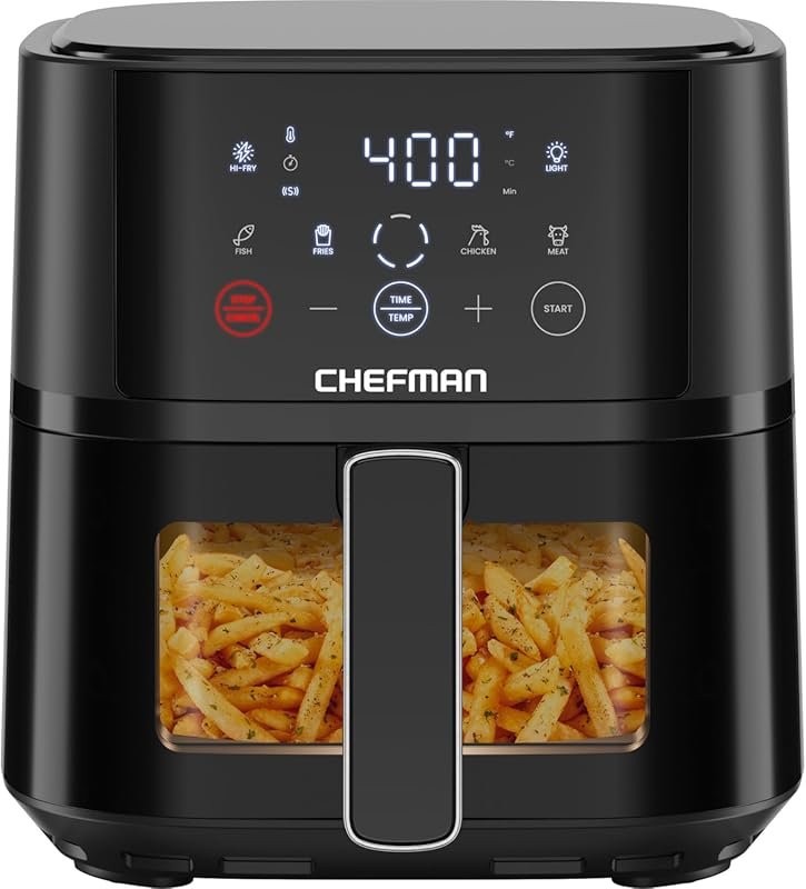 Chefman 4‑Qt Compact Air Fryer – Hi‑Fry Technology, Easy‑View Window,
