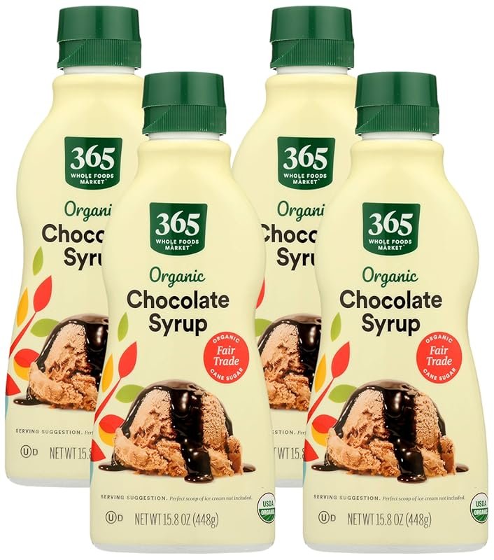 365 Organic Chocolate Syrup, 15.8 oz (Pack of 4) – Pure & Natural Swee