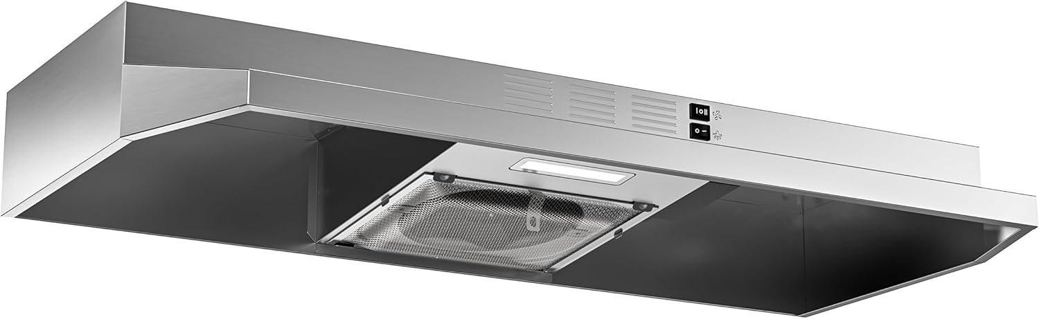 FIREGAS 36-Inch Under Cabinet Range Hood with Ducted/Ductless Conversi