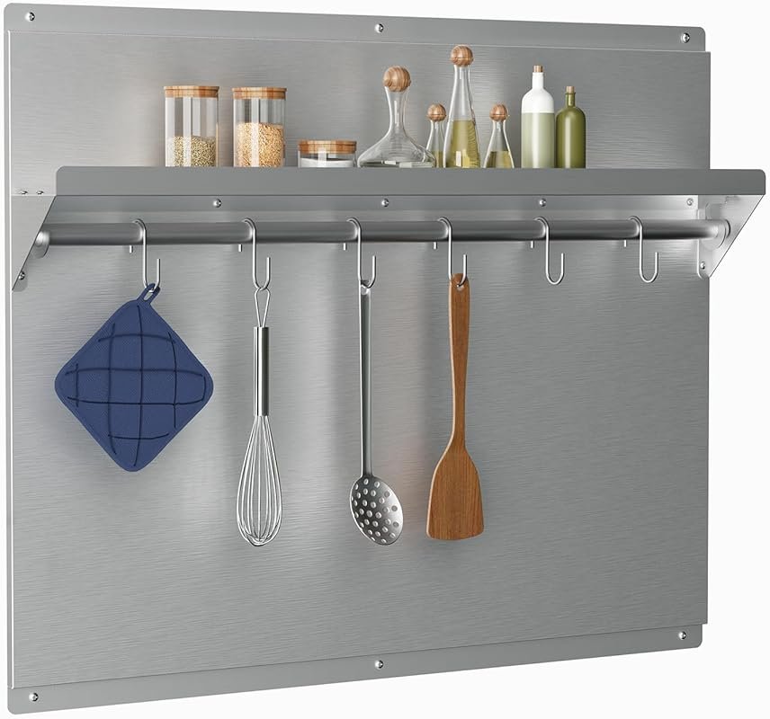 IKTCH 24×30‑Inch Stainless Steel Range Hood Backsplash – Built‑in Shel