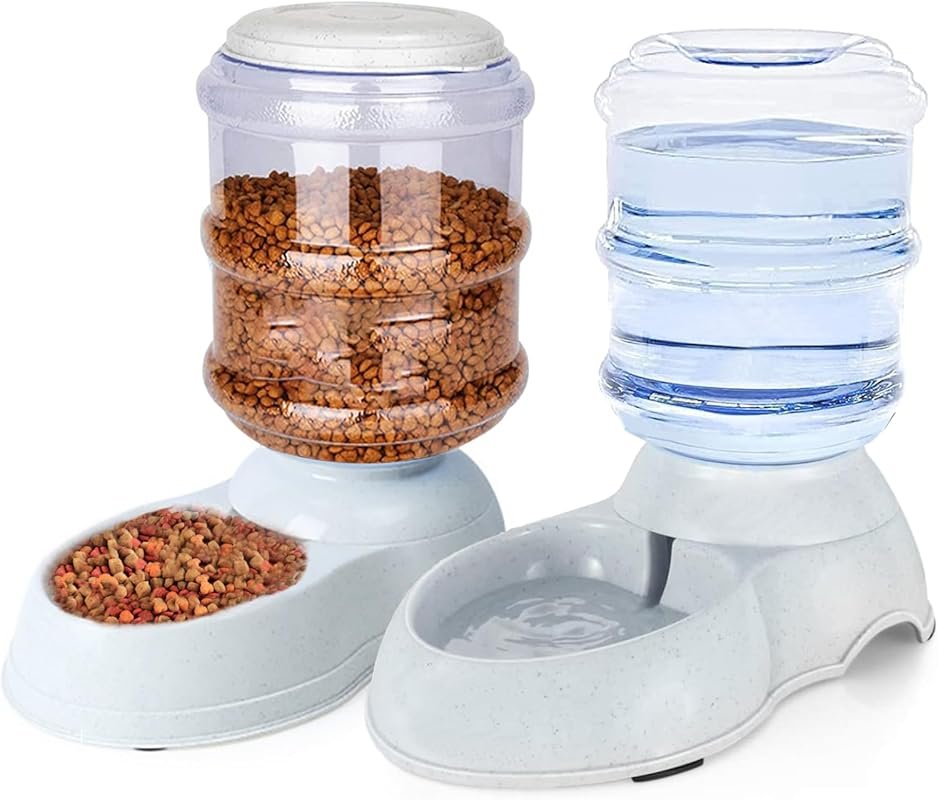 Large Gravity Dog Feeder and Water Dispenser Set, 3 Gallon for Big Pet
