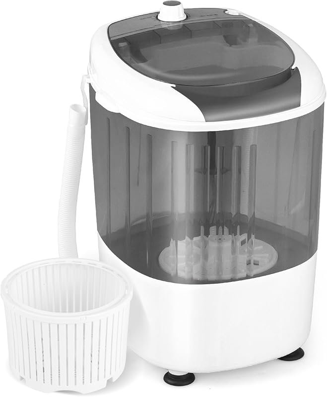 Mini Portable Washing Machine with Spin Tub & Drain Hose – 5.5 LBS Cap