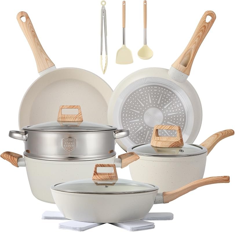 16-Piece Nonstick Pots and Pans Cookware Set for Kitchen Cooking