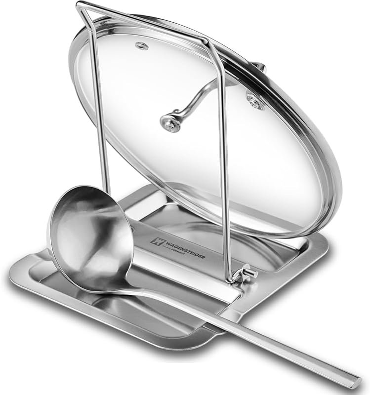 WAGENSTEIGER Foldable Stainless Steel Pot Lid Rest & Dishcloth Rack