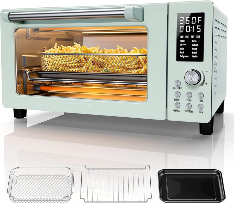 Nuwave Bravo Pro Smart 21QT Air Fryer Toaster Oven, 10-in-1, 50–450°F,