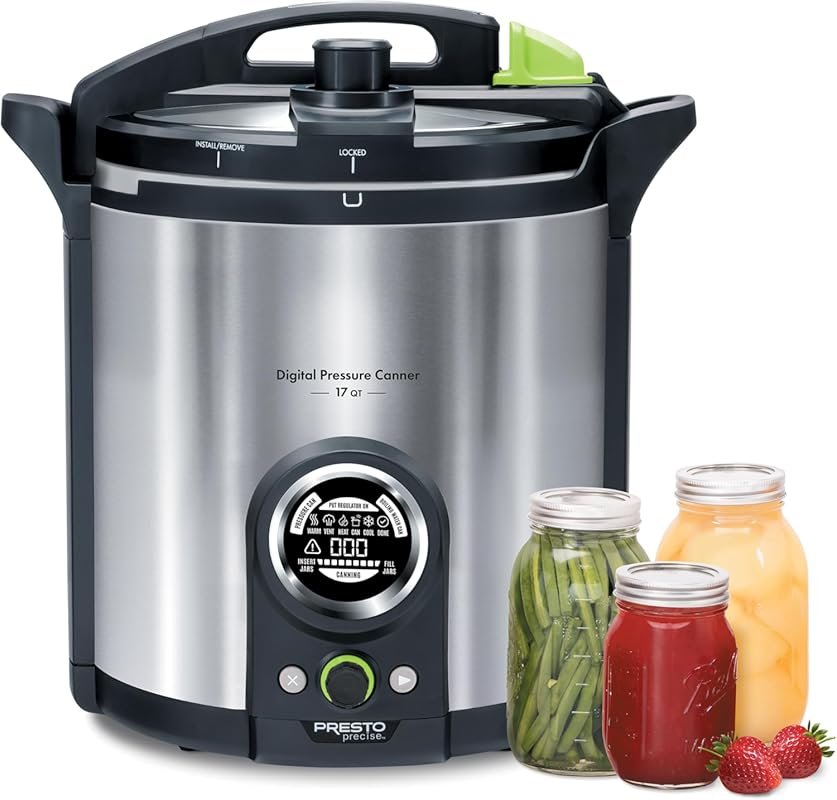 Presto 17-Quart Digital Pressure Canner with Digital Display, Safety F