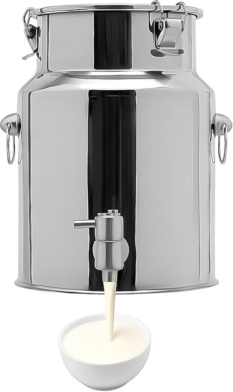 304 Stainless Steel Milk Can with Spigot, 10L/2.64Gal Locking Sealed L