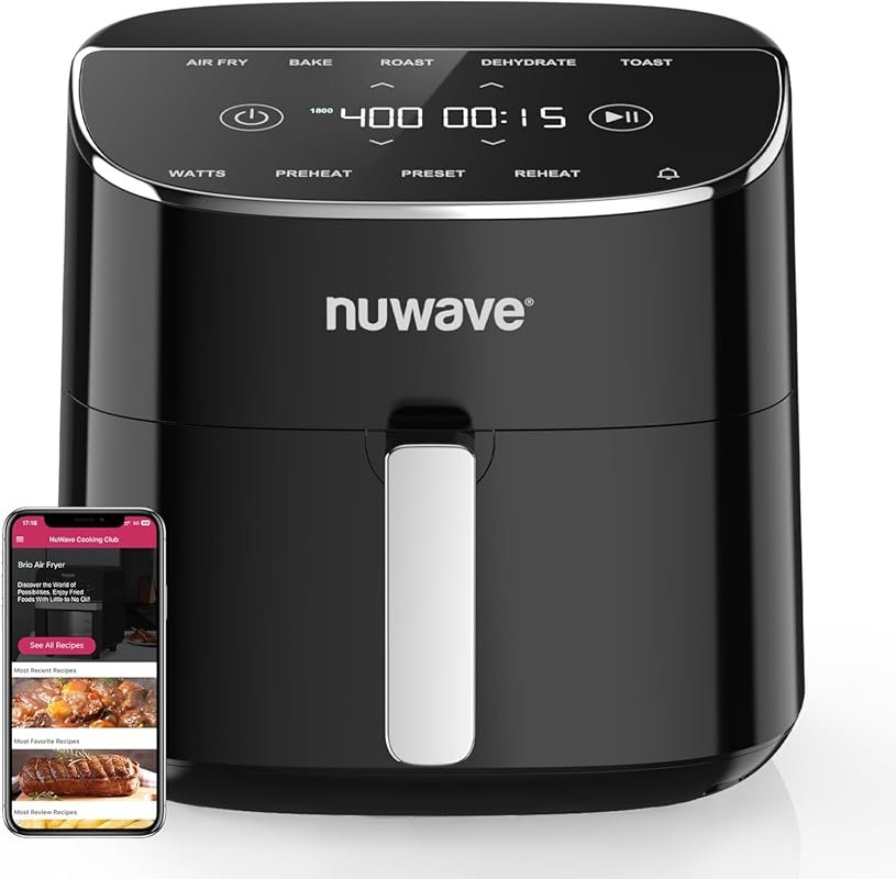 Nuwave Brio Plus Air Fryer, 8Qt, PFAS-FREE, 7 One-Touch Functions, 150