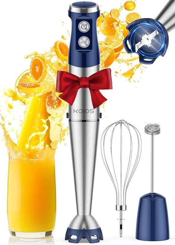 KOIOS Immersion Blender 1000W 3‑in‑1 Hand Blender, 12 Speed Stainless