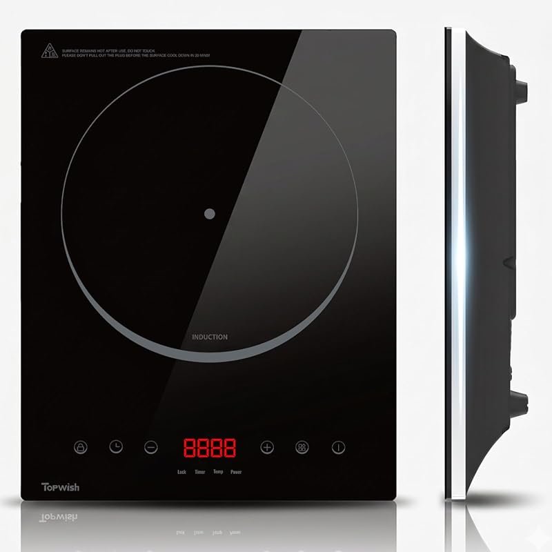 TOPWISH Portable Induction Hot Plate, 1600W, 10 Temperature Levels up 