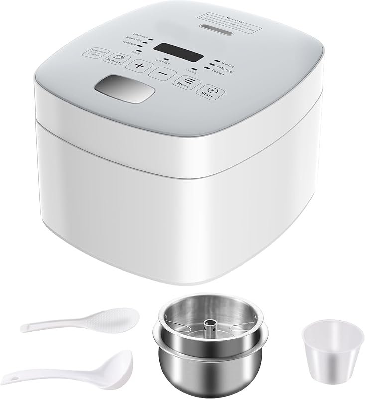 Novaspark 5-Cup Mini Rice Cooker for Low Carb & Porridge, LED Display