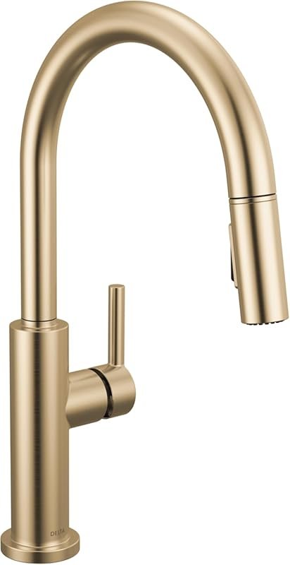 Delta Nicoli Brushed Gold Kitchen Faucet with Pull Down Sprayer, Moder