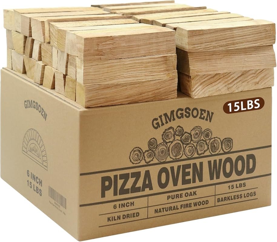 Mini Kiln-Dried Oak Pizza Wood, 6-Inch Bark-Free Logs for Ooni, Gozney