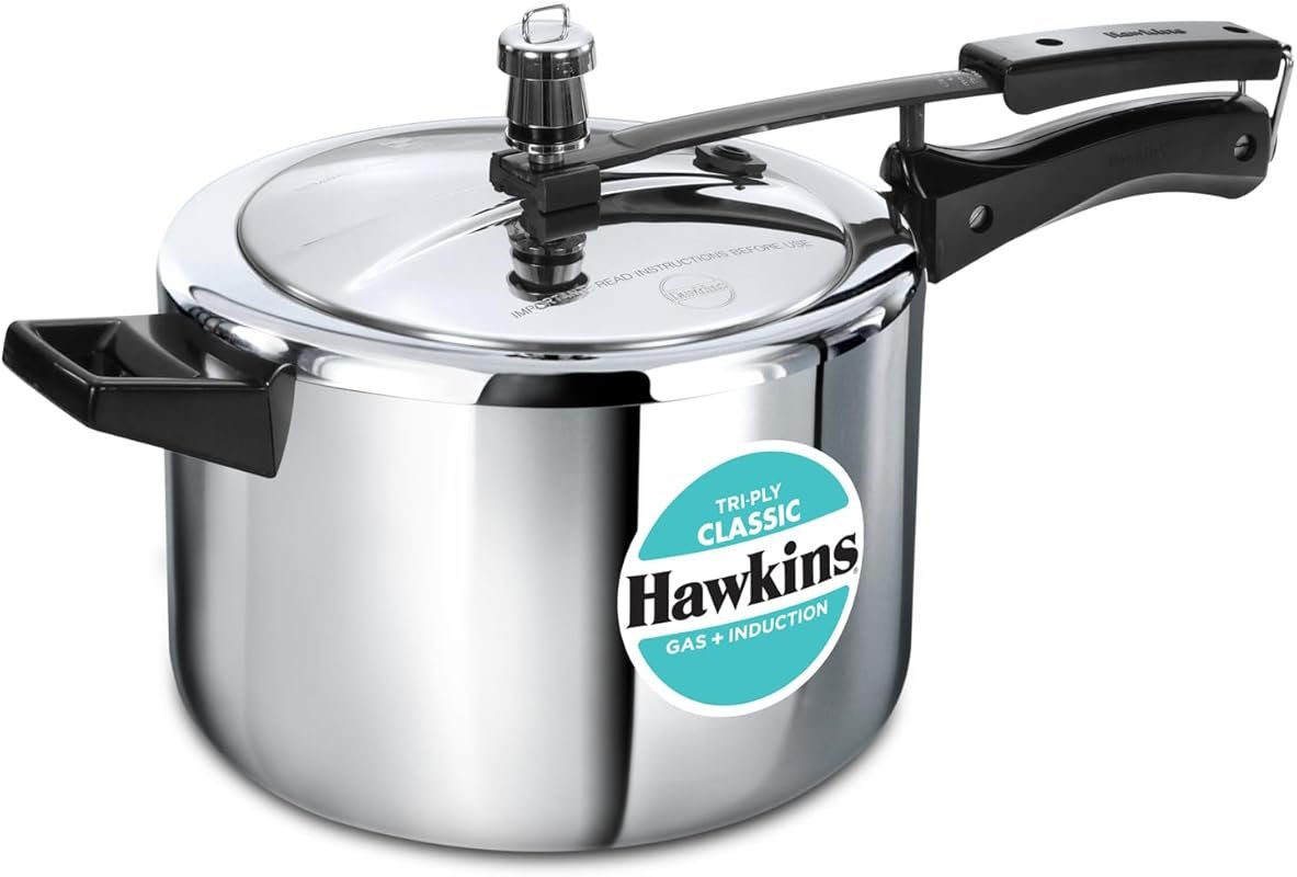 Hawkins Classic 5L Tri-Ply Stainless Steel Pressure Cooker with Inner 