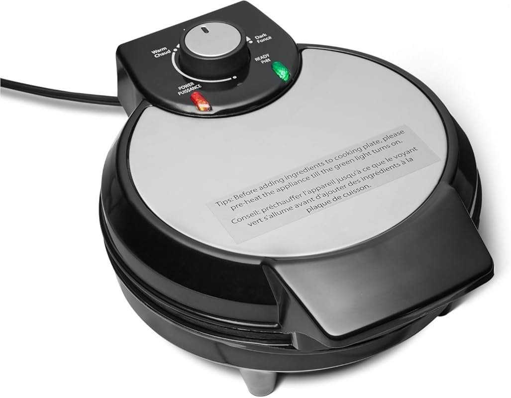 Amazon Basics Mini Belgian Waffle Maker with Ceramic Nonstick Plate, A