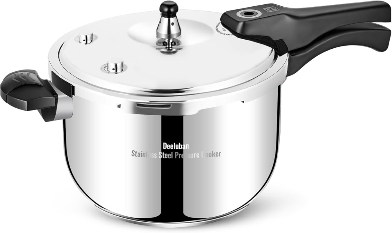 Stainless Steel Pressure Cooker 10 Quart, Induction Compatible, Food G