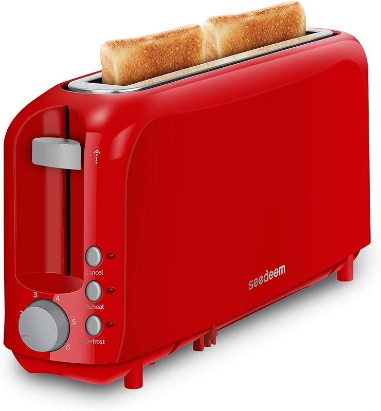 SEEDEEM 2-Slice Slim Toaster for Bagels & Artisan Bread, 6 Shade Setti