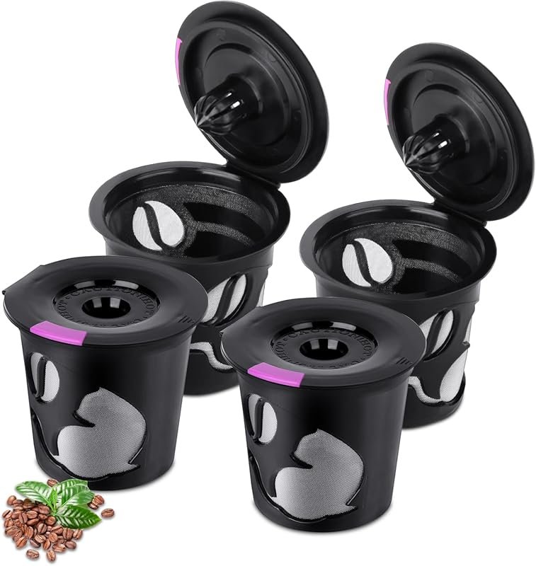 4-Pack BPA-Free Reusable K-Cups for Keurig K-Mini, K-Duo & K-Express –