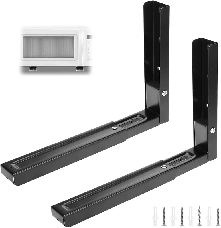 QWORK Adjustable Steel Wall Mount Brackets, 11.7–17.3 in Extension, He