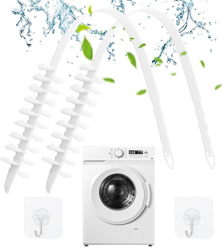 2PCS Rolling Washing Machine Cleaning Brush with Storage Hook – Front 