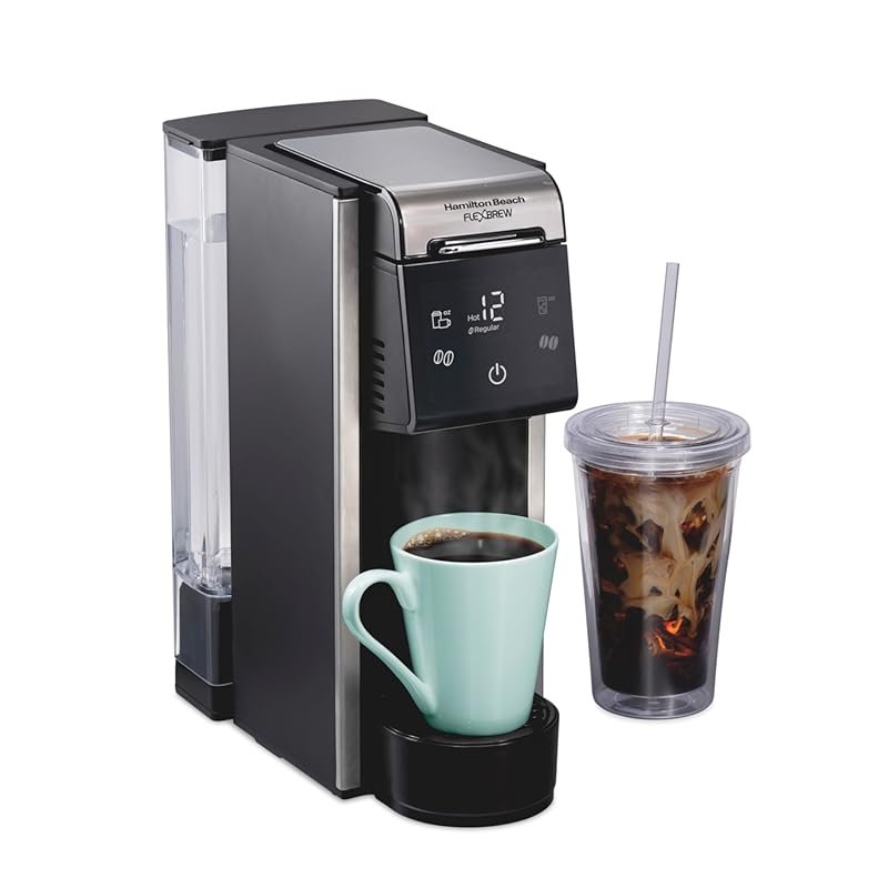 Hamilton Beach FlexBrew 4-in-1 Single Serve Coffee Maker for Pods & Gr