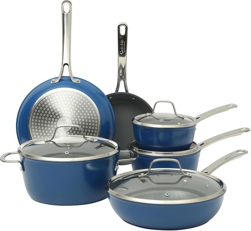Sur La Table 10-Piece Hard Anodized Ceramic Nonstick Cookware Set, PFA