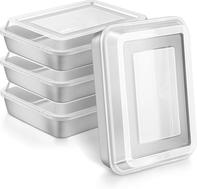 Herogo 9x12-Inch Nonstick Stainless Steel Baking Pan Set (4 Pans + 4 L