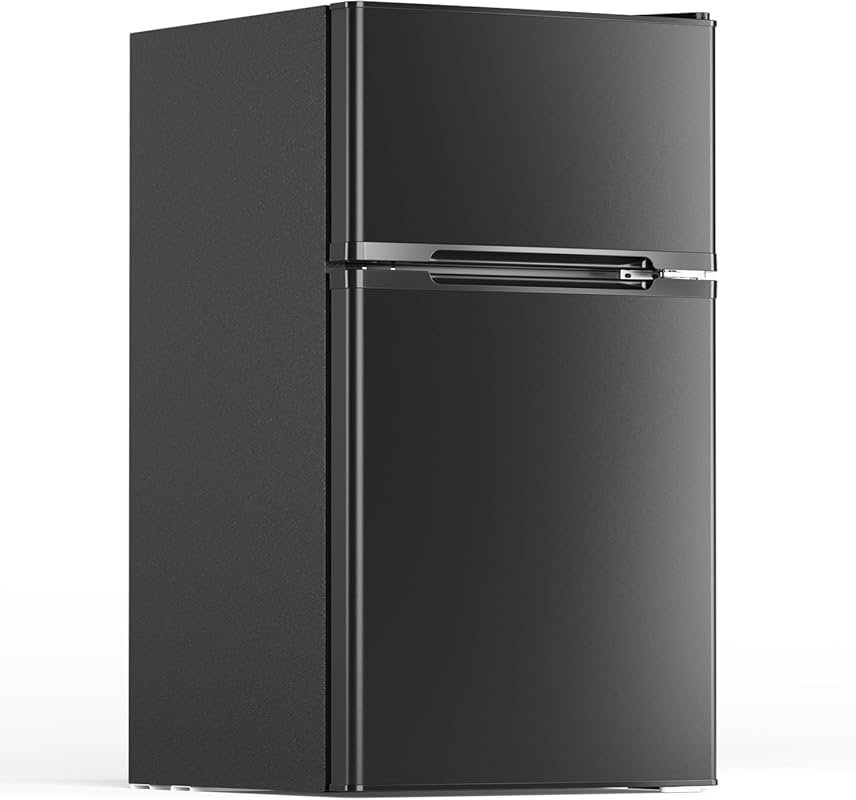 Electactic 3.1 Cu.Ft Mini Fridge with Freezer, Adjustable Glass Shelve