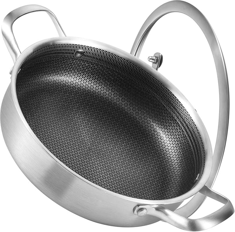 Inqibee 3QT Tri-Ply Stainless Steel Sauté Pan, 10