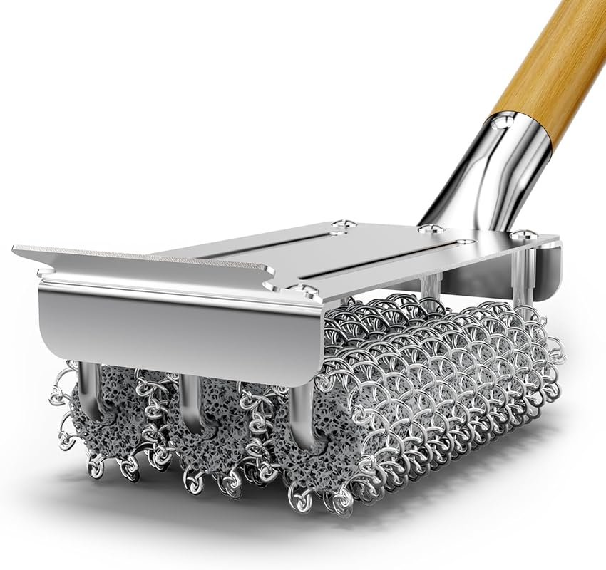 HOUSE AGAIN Bristle-Free Grill Brush – 304 Stainless Steel Food-Grade 