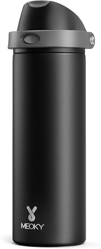 Meoky 24 oz Insulated Water Bottle with 2-in-1 Straw & Spout Lid, Leak