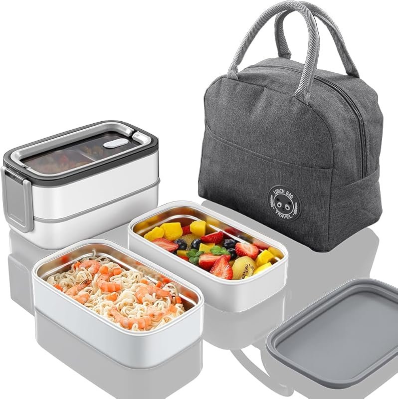 Stainless Steel Lunch Box - Bento Box Multifunctional Containers with 
