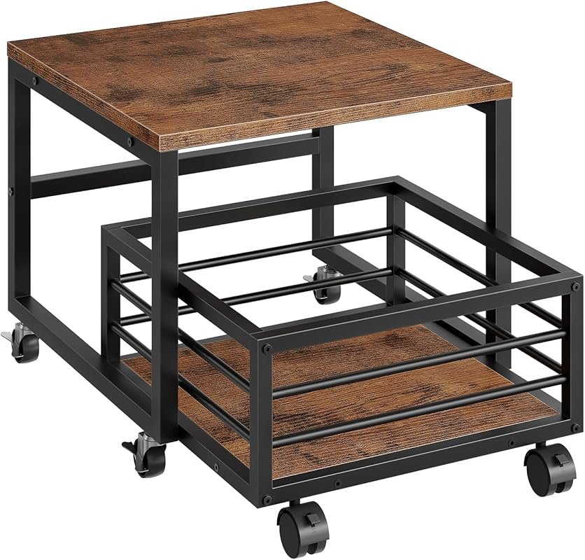 HOOBRO Mini Fridge Stand with Wheels & Adjustable Feet, Sturdy Metal F